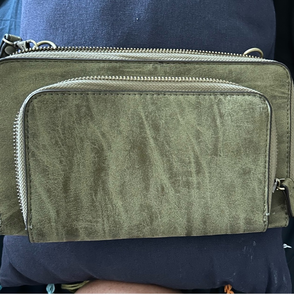 Joy Susan Olive Green Clutch Wristlet